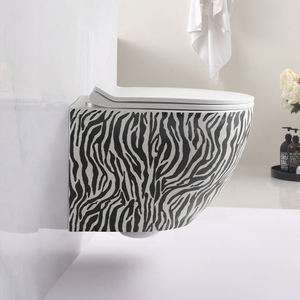 Inodoro de Diseño Personalizado con Acabado Marmoleado, Inodoro Suspendido en la Pared, Lavabo Integrado, Juego de Inodoros de Cerámica - Product Image 4
