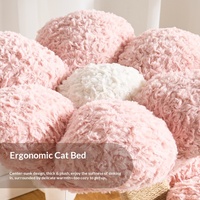 Arbre à chat floral 3 niveaux avec lit, structure d'escalade, griffoir durable et résistant aux rayures, jouet en tissu au style mignon pour votre chat