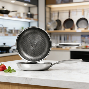 Lot <span class=keywords><strong>de</strong></span> 8 ustensiles <span class=keywords><strong>de</strong></span> cuisson professionnels en acier inoxydable triple épaisseur, comprenant des marmites à soupe <span class=keywords><strong>de</strong></span> 20 cm, 24 cm et 28 cm, pour les cantines scolaires et <span class=keywords><strong>de</strong></span> bureau - Product Image 6