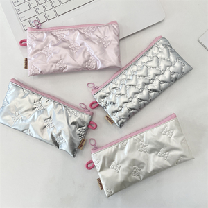 Astuccio Portamatite a Forma di Asciugamano con Cerniera e Fiocco, Piccola <span class=keywords><strong>Borsa</strong></span> per il Trucco, Portapenne per Sopracciglia, <span class=keywords><strong>Organizer</strong></span> per Pennelli Cosmetici e Gioielli - Product Image 4