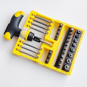 T-Type Ratchet <b>Screwdriver</b> <b>Set</b> 34-Piece Metric Alloy Steel Home Repair Tools - Product Image 3