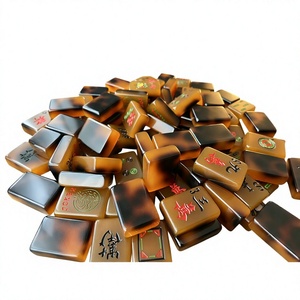 Fichas de Mahjong de Acrílico con Diseño de Caparazón de Tortuga, 4 Capas, Acabado Brillante, Antiarañazos, Grabadas, para 4 Jugadores - Product Image 4