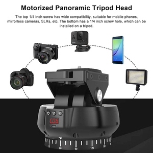 Tête de trépied panoramique motorisée pour caméra, contrôle sans fil, rotation à 360 degrés des smartphones, vitesse réglable, tête de trépied panoramique - Product Image 6