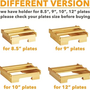 9-inch Bamboo and Wood <b>Kitchen</b> Hanging Disposable Paper Plate Dispenser, Cake Plate <b>Storage</b> Rack, Solid Wood Cabinet Bracket - Product Image 5