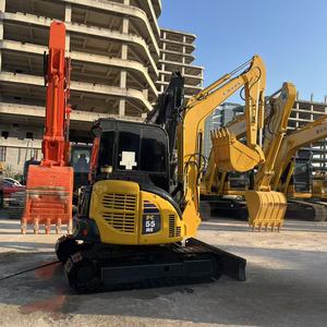 Miniexcavadora usada original de Japón, Komatsu PC55 / PC55MR-2 / PC55MR-3, excavadora pequeña sobre orugas para construcción - Product Image 1