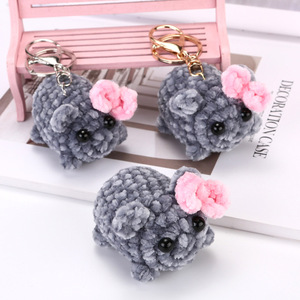 Handmade số lượng lớn làm sẵn dệt kim buồn âm nhạc <span class=keywords><strong>hamster</strong></span> Keychain Mặt dây chuyền đồ chơi sang trọng mà squeak - Product Image 1