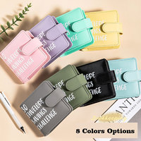 Organiseur de budget personnalisé en cuir PU format A8, petit format mini, défi d'épargne de 30 jours, avec pochettes et enveloppes