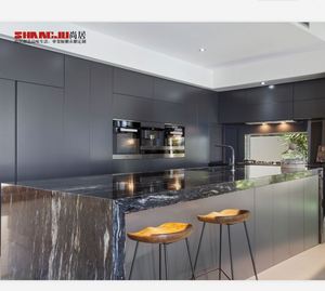 Armarios de cocina de alta calidad personalizados, color <span class=keywords><strong>gris</strong></span> y blanco, luz decorativa Led, diseño cálido, <span class=keywords><strong>roble</strong></span> - Product Image 2