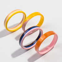 Nuevo 2024 Color Simple ácido acético textura libre empalme mármol ocio Oficina resina brazalete joyería acrílico pulsera para mujer