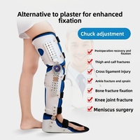 Orthèse médicale articulée genou-cheville-pied, attelle de jambe réglable avec plage de mouvement (ROM), immobilisateur portable, léger et respirant pour la physiothérapie