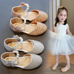 Gadis Balet Datar Emas Bling Putri Sepatu Payet Bling Putri Bayi Tari Partai Sepatu Anak Flat Sepatu