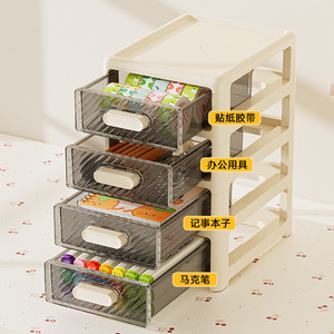 Meuble de rangement de bureau multi-niveaux avec tiroirs pour étudiants, usage domestique ou de bureau, type rectangulaire sur pied, petit rangement JF - Product Image 3