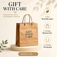 Sacs en papier kraft écologiques et recyclables avec logo personnalisé, résistants à l'humidité, durables pour la pâtisserie, le café, l'emballage de vêtements, avec plusieurs poignées