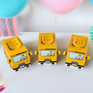 Kotak Hadiah Genggam Bentuk Bus Sekolah Musim Kembali ke Sekolah untuk TK, Bahan Karton Tebal Daur Ulang, Kotak Camilan Permen Jelly - Product Image 4