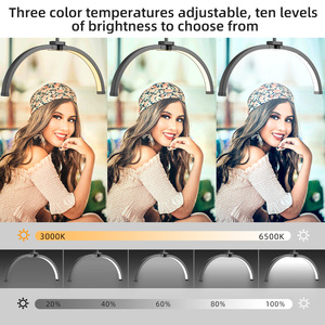 Đèn làm móng 32W cho salon spa, giá đỡ uốn cong, đèn nối mi, giá đỡ có kẹp điện thoại hình bán nguyệt, đèn chụp ảnh làm đẹp - Product Image 2