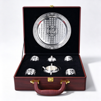 Service à thé en métal Anji Newell avec placage or dans un coffret cadeau de luxe pour la promotion d'entreprise et les fêtes