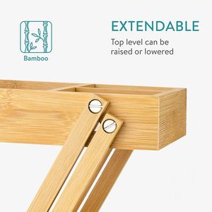 Bamboo 2-Tier Tabletop Storage <b>Organizer</b> Counter Top or <b>Desk</b> Tidy <b>Organizer</b> Extendable Office <b>Desk</b> <b>Organizer</b> - Product Image 4
