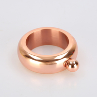 Bracelet en acier inoxydable pour Pot de vin, flacon rond en métal, plusieurs couleurs, 3.5oz, 1 pièce