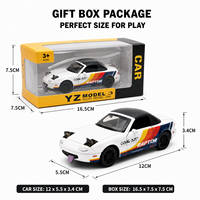 Voiture de sport MX-5 en métal moulé sous pression, modèle réduit OEM YZMODEL à l'échelle 1/36, cabriolet à rétrofriction avec phares escamotables, certifiée CE, cadeau pour enfants
