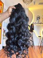 Lots de Cheveux Naturels Indiens de Haute Qualité 100% Non Traités, Alignés dans le Sens de la Cuticule, Bouclés Afro Kinky 4A 4C, Vente en Gros