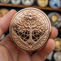 Pièce de monnaie commémorative personnalisée en or 2D, style religieux, pièce de défi en alliage de zinc plaqué, jeton 3D avec logo gravé au laser