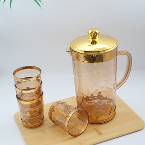 Jarra de agua fría de vidrio con diseño de ondas, gran capacidad para uso en refrigerador, apta para alimentos. - Product Image 3