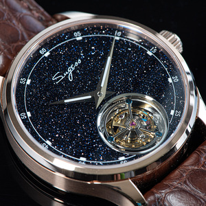 Montre mécanique à remontage manuel de luxe avec tourbillon véritable Seagull ST8230, cadran ciel étoilé en pierre bleue, livraison gratuite en stock, en vente - Product Image 2