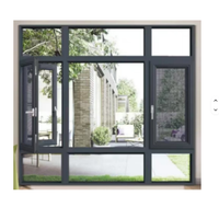 Fenêtre à battant moderne en aluminium avec double vitrage trempé pour usage résidentiel et commercial