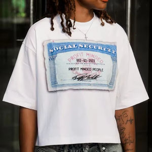 Футболка с графическим принтом на заказ, рубашка большого размера, плотный вес, 100% хлопковая Футболка с принтом DTG, Мужская укороченная футболка - Product Image 1