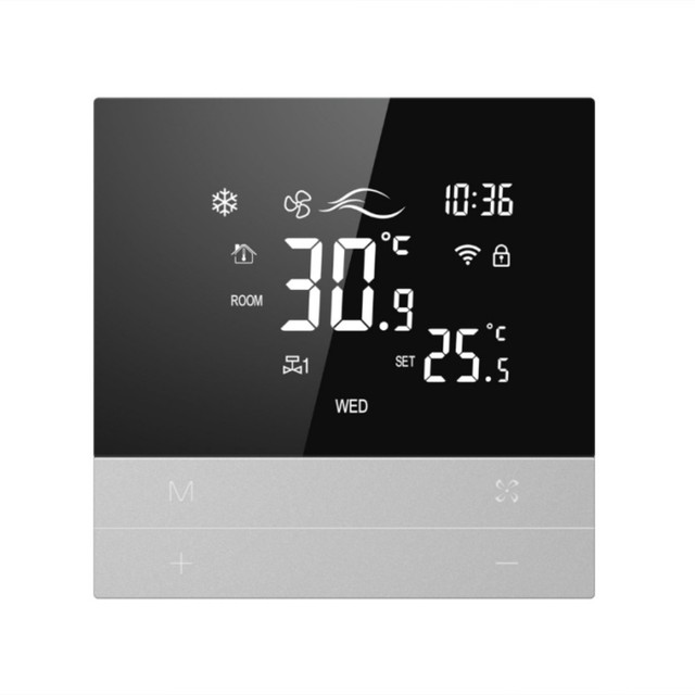 Tuya Central Air Conditioner Controller Wifi 4 Pipes Fan Coil Room Smart Thermostat Work with Alexa Google Home