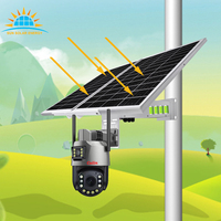 Venta caliente de larga distancia 36x Zoom óptico Lente dual Cámara CCTV Solar 4G Tarjeta SIM AI Alarma Cámara de seguridad con 80W 40AH 444WH