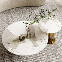 Table basse ronde moderne de luxe en acier inoxydable, ensemble de tables d'appoint pour salon, combinaison de tables d'appoint pour canapé