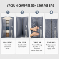 Bolsa de Almacenamiento al Vacío de Nailon TPU Impermeable para Viajes, con Válvula de Aire Unidireccional, Organizador de Ropa, Ahorrador de Espacio para Equipaje
