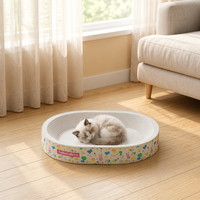 Jouet de luxe pour petit chien, panier à chat en carton doux et résistant, super grand nid pour chat, griffoir intégré résistant à l'usure et aux rayures
