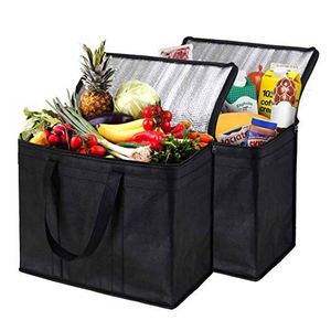 Custom Imprint Portable Large Insulated Tote Bag Non-Woven Thermal Lunch Cooler Bag Food-Safe Canvas CN;ZHE Silkscreen YASN - Product Image 3
