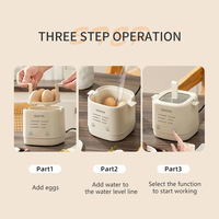 Cuiseur à œufs électrique multifonctionnel intelligent 6-en-1 avec minuterie, en acier inoxydable, écologique, compact, pour la maison