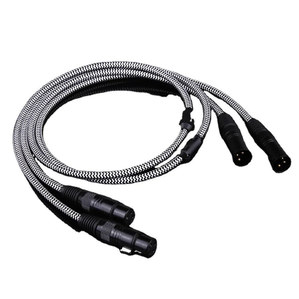 Dual XLR cable Male To Female 3pin Microphone Cable Audio XLR 7N single crystal copper plated with silver Balanced Snake Cable