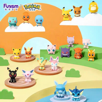 CHXU En stock Boîte mystère Pokémon ludique Figurines de petite aventure Feuille Eau Lune Soleil Fée Eevee Poupées PVC 40mm