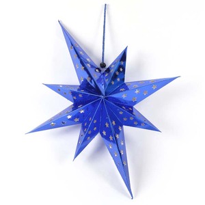 Ornamento colgante de Navidad, decoración de papel láser, <span class=keywords><strong>estrella</strong></span> dorada, patrón de cinco estrellas, Festival, centro comercial - Product Image 5