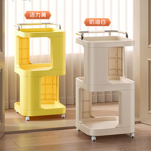 Living Room Trolley Snack Shelf With Wheels Movable <b>Side</b> <b>Table</b> Multi Function <b>Storage</b> Cabinet For Dormitory Use - Product Image 2