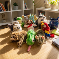 Peluche magnétique à porter à l'épaule : Jésus, Caméléon, Lézard, Lémur, Grenouille, Perroquet, Souris, Hibou – Cadeau
