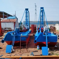 Drague à sable de rivière à faible prix et à haut rendement, bateau de dragage de type petit de 6 pouces, drague d'or portable