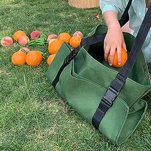 Échantillon gratuit : Tablier de travail en coton pour l'extérieur, idéal pour la cueillette et le nettoyage, avec sac à dos à libération rapide et grande poche pour outils de récolte et jardinage - Product Image 4