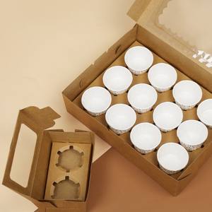 Cajas <span class=keywords><strong>de</strong></span> Cartón Blanco para Cupcakes al por Mayor (1/2/<span class=keywords><strong>4</strong></span>/6/8/12 Unidades) con Ventana, Empaque para Muffins - Product Image 4