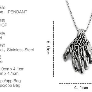 Collares con Colgante de Diseño Punk Retro Personalizado con Garra de Fantasma para Hombre, en Acero Inoxidable - Product Image 5