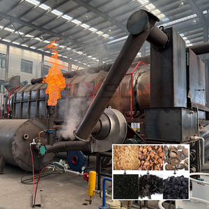 Four de carbonisation rotatif continu pour la production de charbon de bois à partir de biomasse (coquilles de noix de coco, sciure de bois) - Product Image 1