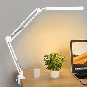 Brillo Metal Ajustable Color blanco Luces de escritorio Estilo moderno Acogedor Base Muestra Lámparas de mesa de alta calidad