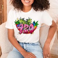 Fer sur 420 Weed Vinyl Transfer Cutting PU 420 Leaf Conception de transfert de chaleur pour chemises en gros