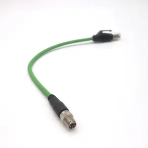 SVLEC Profinet kablo erkek M8 to RJ45 erkek ekranlı konnektör yeşil kablo mikrodalga Rj45 dişi siyah bağlayıcı