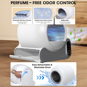 Tuya App Control Inteligente Automático 70L Plástico Caja de Arena para Gatos Múltiples Características de Autolimpieza Animales Pequeños Fácil de Limpiar - Product Image 4